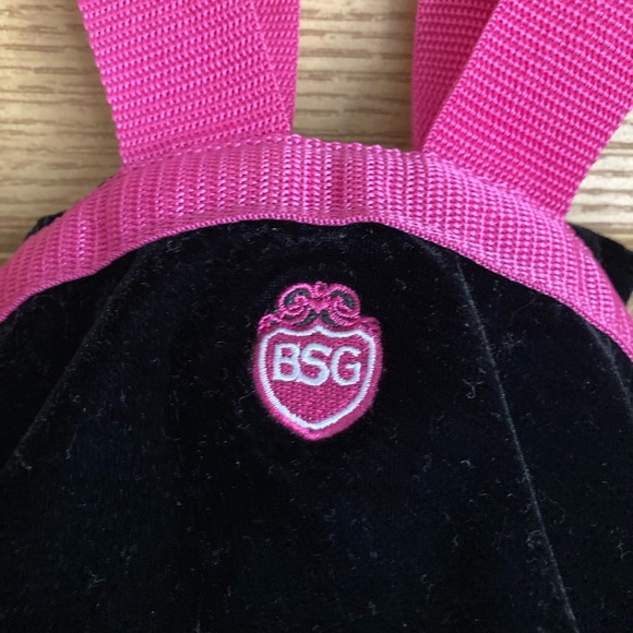 BSG Black Velvet Backpack w/ Hot Pink Straps - Picture 5 of 7